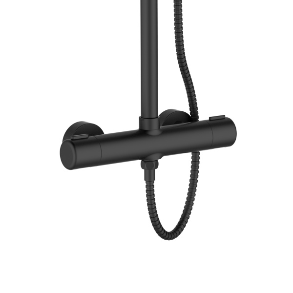 Душевая система Orange Thermo T02S4-912b c термостатом, черный матовый